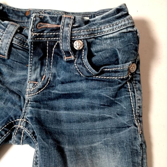 Miss Me Jeans Girls Size 7 Studded Rhinestones Whiskered KE8393C Crop Pants - Picture 11 of 16